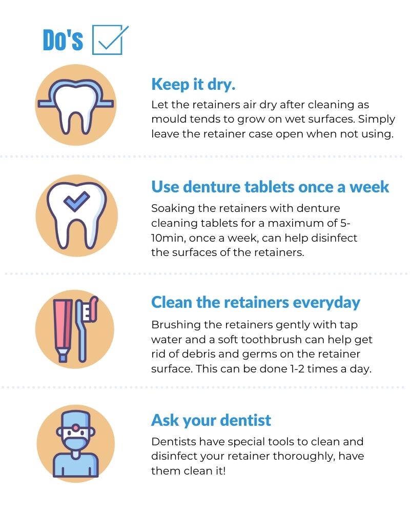 do's on how to clean your retainer infographics do's on how to clean your retainer infographics