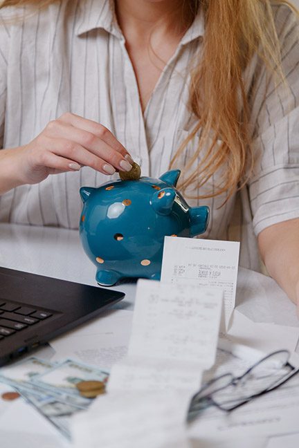 piggy bank with money on the sid piggy bank with money on the side