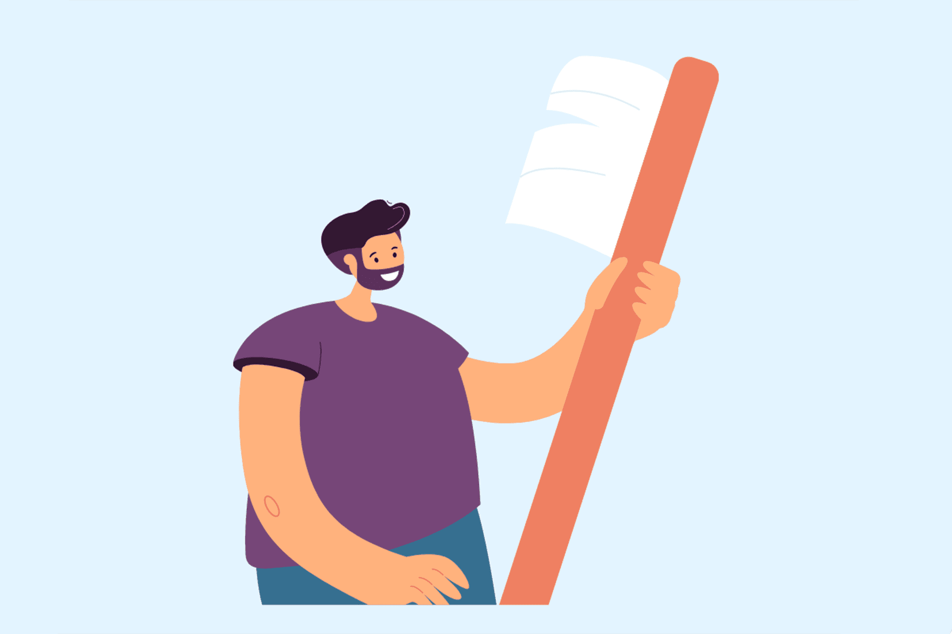 man holding toothbrush mobile holding a toothbrush