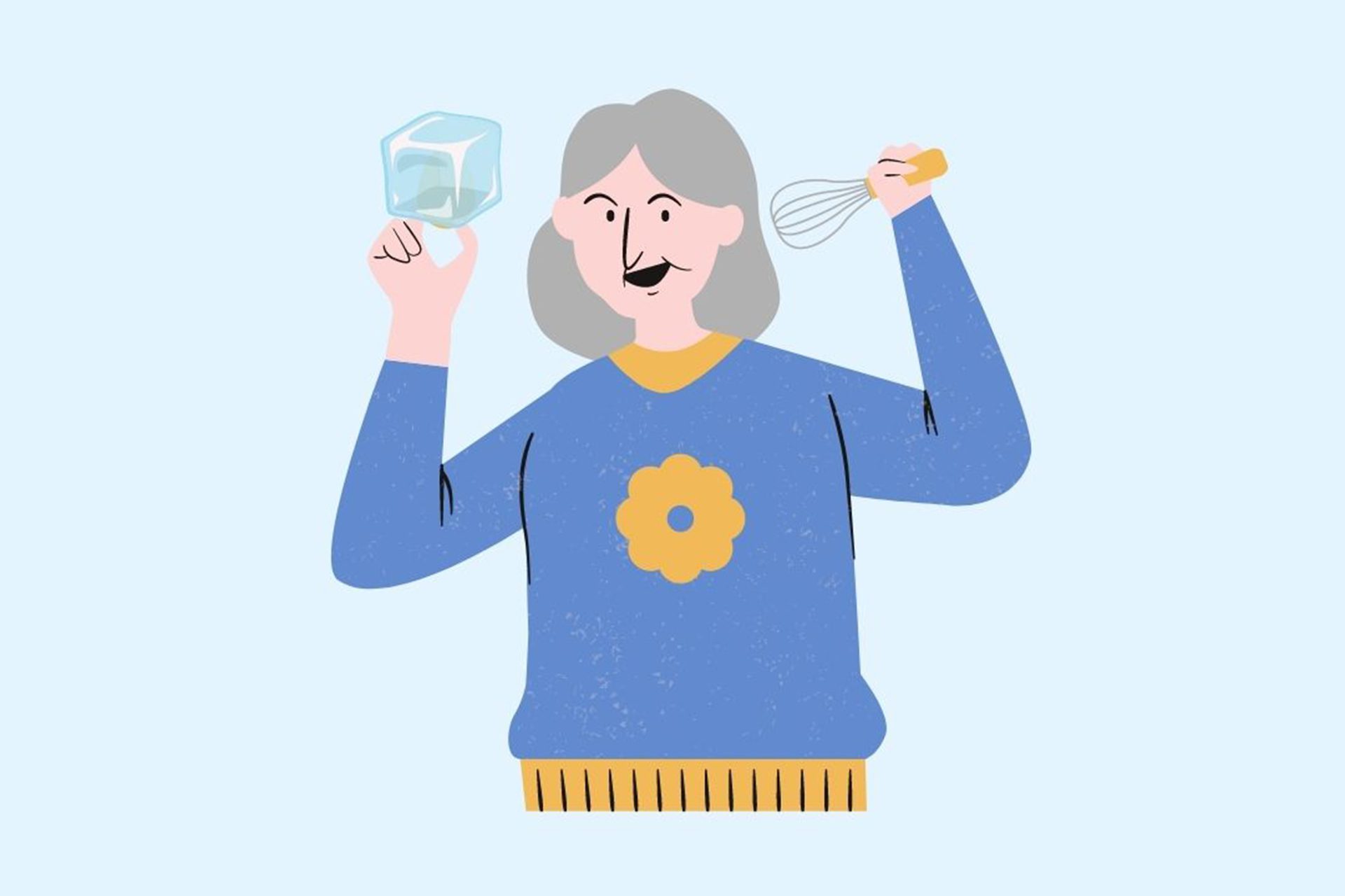 senior eating ice mobile eat ice